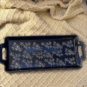 Floral Patterned Rectangular Tray